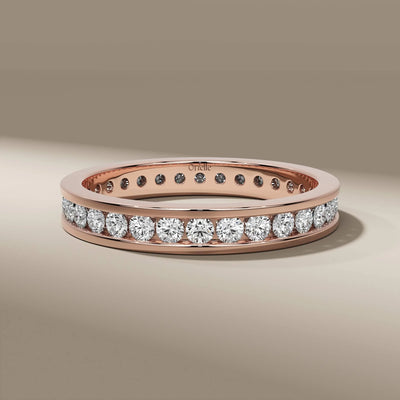 unique design channel set lab grown diamond band
