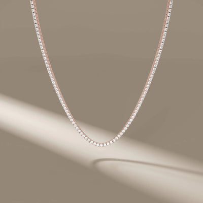 handcrafted round brilliant lab diamond tennis necklace
