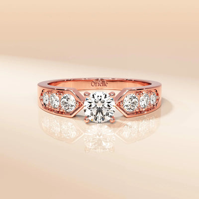 Yellow gold engagement ring in a vintage inspired design

