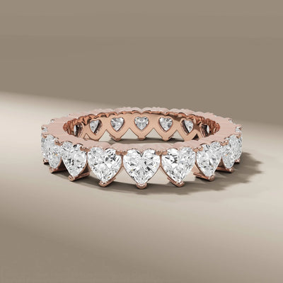 handmade heart eternity band featuring lab grown diamonds
