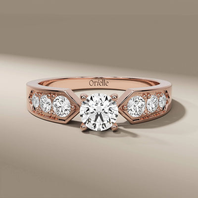 vintage inspired round cut diamond engagement ring handmade
