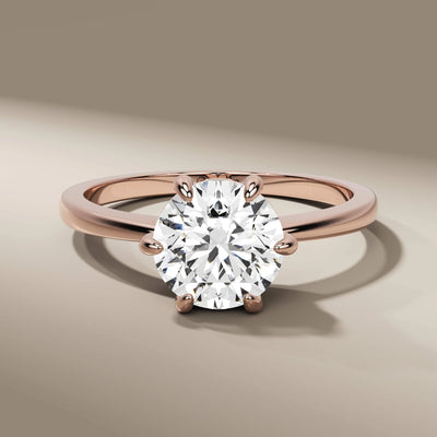 handmade ring crafted as round diamond solitaire engagement
