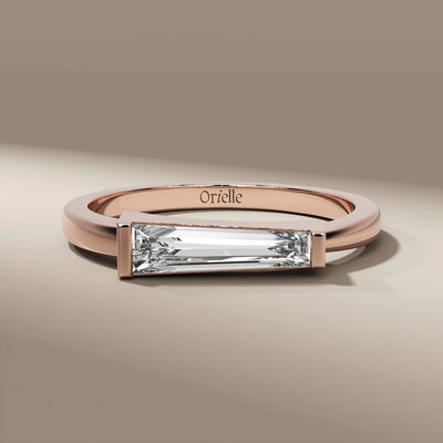 handmade tapered baguette diamond ring in unique gold style
