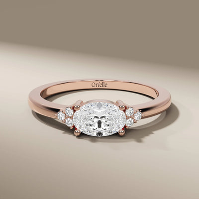 lab grown oval diamond ring in classic yellow gold style
