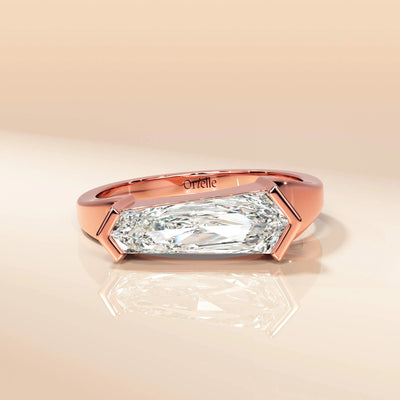Sleek bar set moissanite engagement ring
