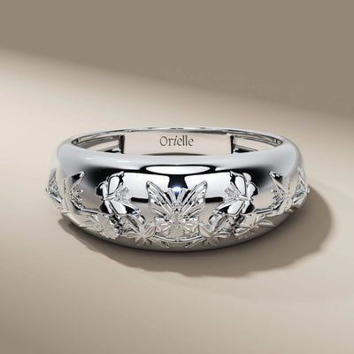 filigree engagement ring with handcrafted floral motifs
