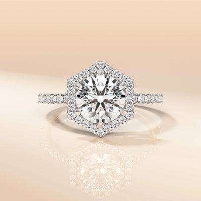 Handmade pave setting ring crafted in yellow gold

