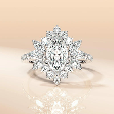 Yellow gold pave engagement ring with sparkling accents
