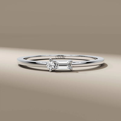 handmade band with lab grown diamonds in dainty style
