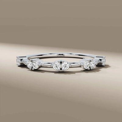 lab grown diamond band featuring double stone round diamond style

