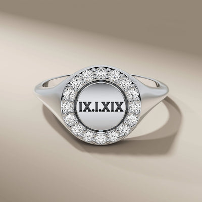 Round cut halo diamond ring in prong setting yellow gold style
