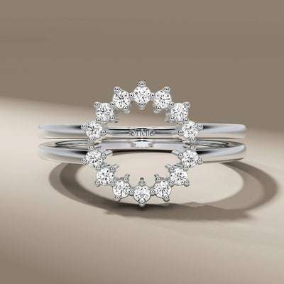 Round diamond engagement ring with vintage-inspired halo look
