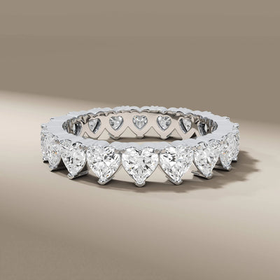 designer heart wedding band in classic prong setting style
