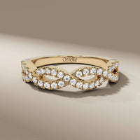 Round Diamond Twisted Set Infinity Style Band