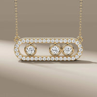 Halo Setting Round Cut 3 Diamond Pendant