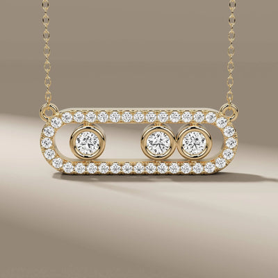 3 diamond pendant with bezel set lab-grown round diamonds
