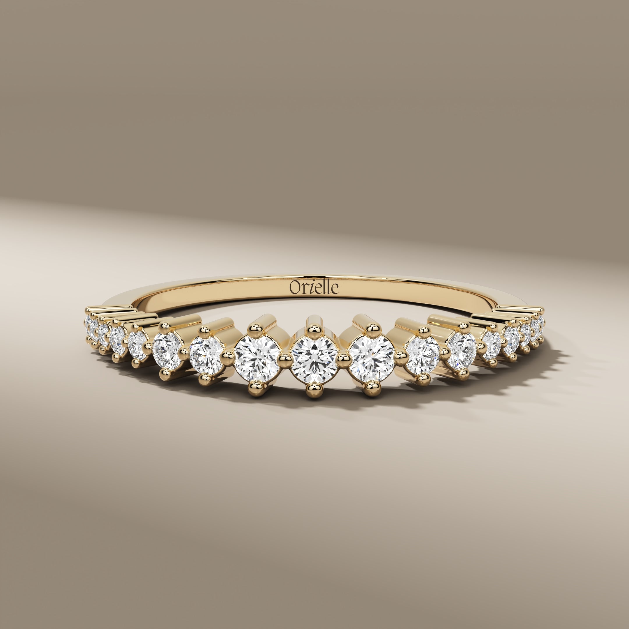 Round Cut Lab Grown Diamond 10K Yellow Gold Dainty Ethical Bridal Jewelry