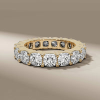 Cushion Cut Full Eternity Shared Prong Wedding Band