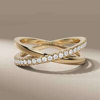 Crossover Infinity Style Round Diamond Band