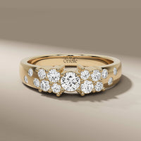 Designer Round Moissanite Side Stone Wedding Band