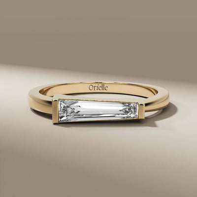 tapered baguette diamond ring in elegant east west setting
