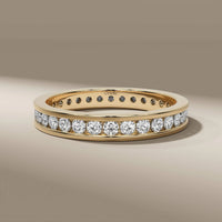 Round Cut Diamond Full Eternity Channel Set Diamond Band