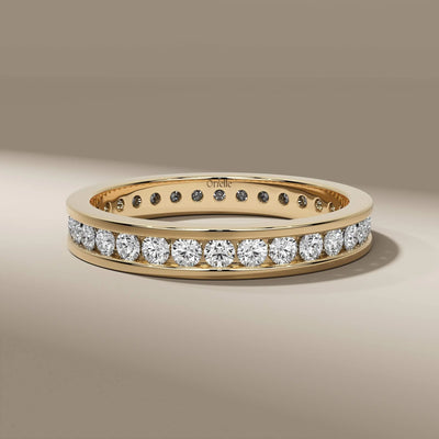 channel set diamond full eternity wedding band
