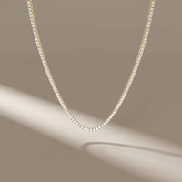 Round Cut Lab Diamond Tennis Necklace