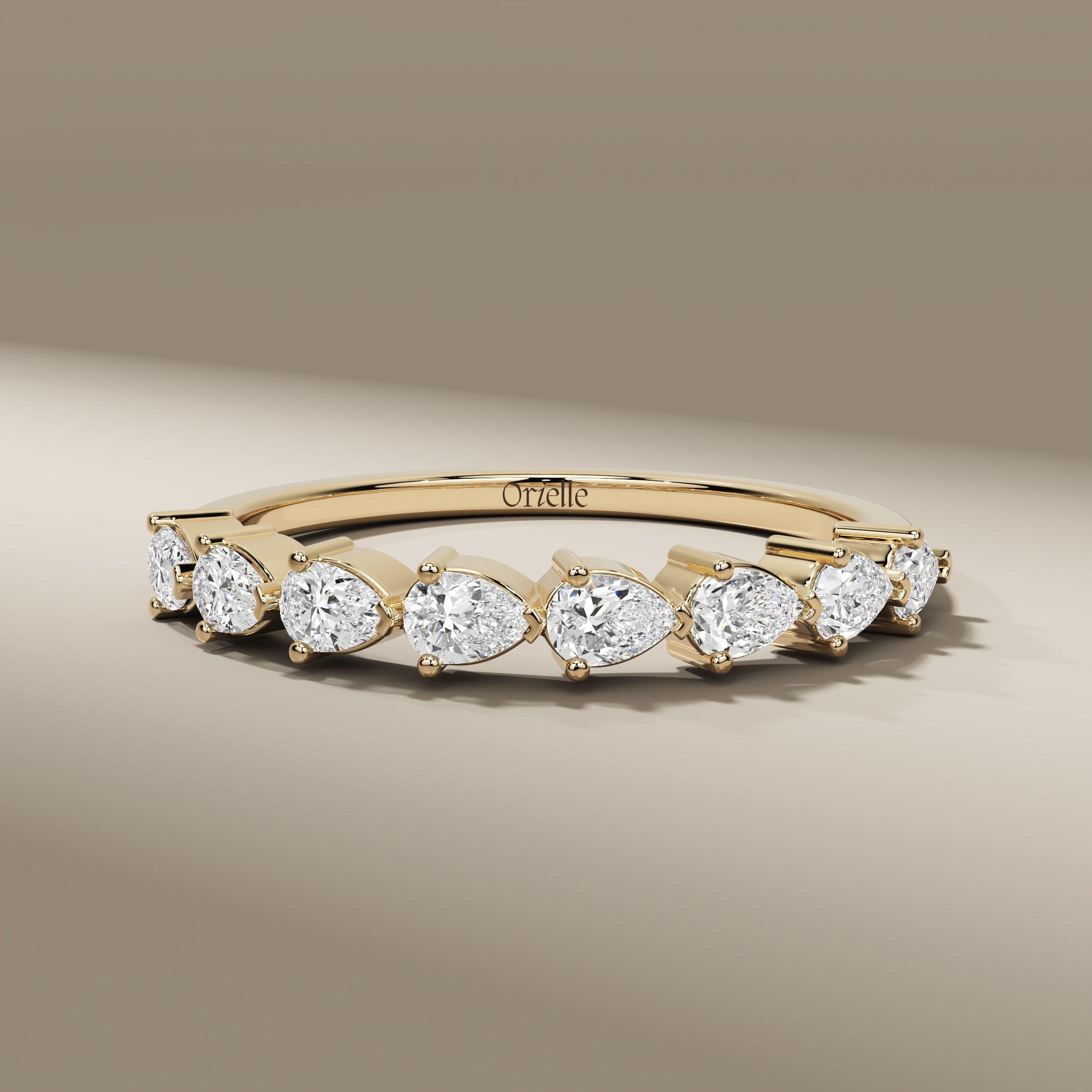 Dainty Lab Grown Diamond Pear Shape Ring In 14K Yellow Gold