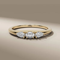 Oval And Pear Cut Three Stone Diamond Ring