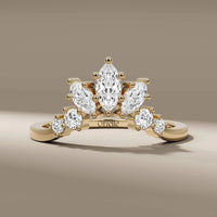 Tiara Style Marquise And Round Wedding Band