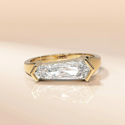 Handmade tapered baguette moissanite promise ring
