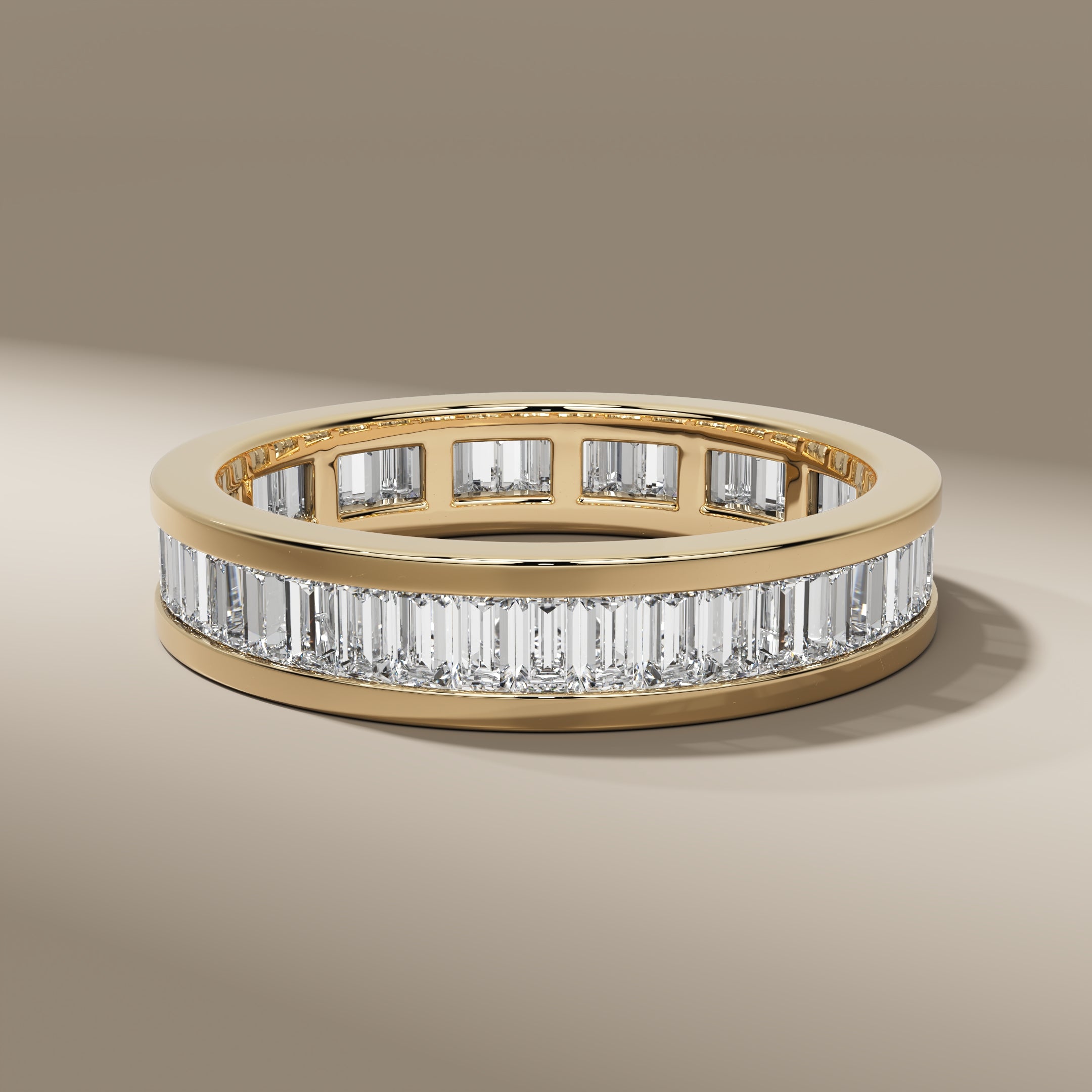 2.10 ctw Baguette Lab Grown Diamond Channel Set Stacking Band In 10k Gold