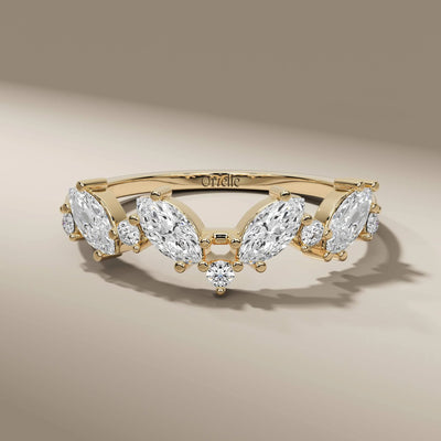 marquise diamond wedding band in elegant prong setting
