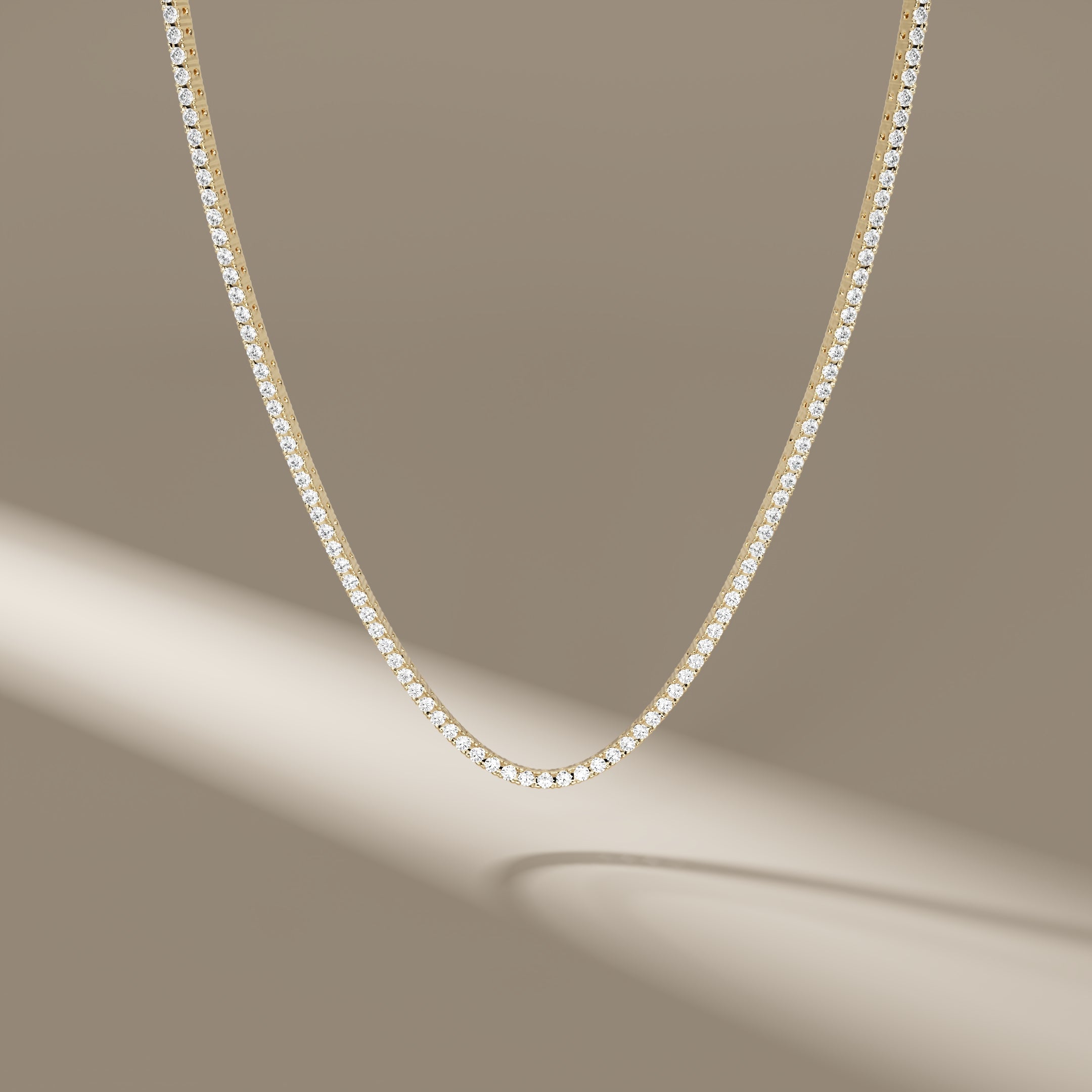 6.82 TCW Round Brilliant Iced Out Diamond Tennis Chain In 14K White Gold