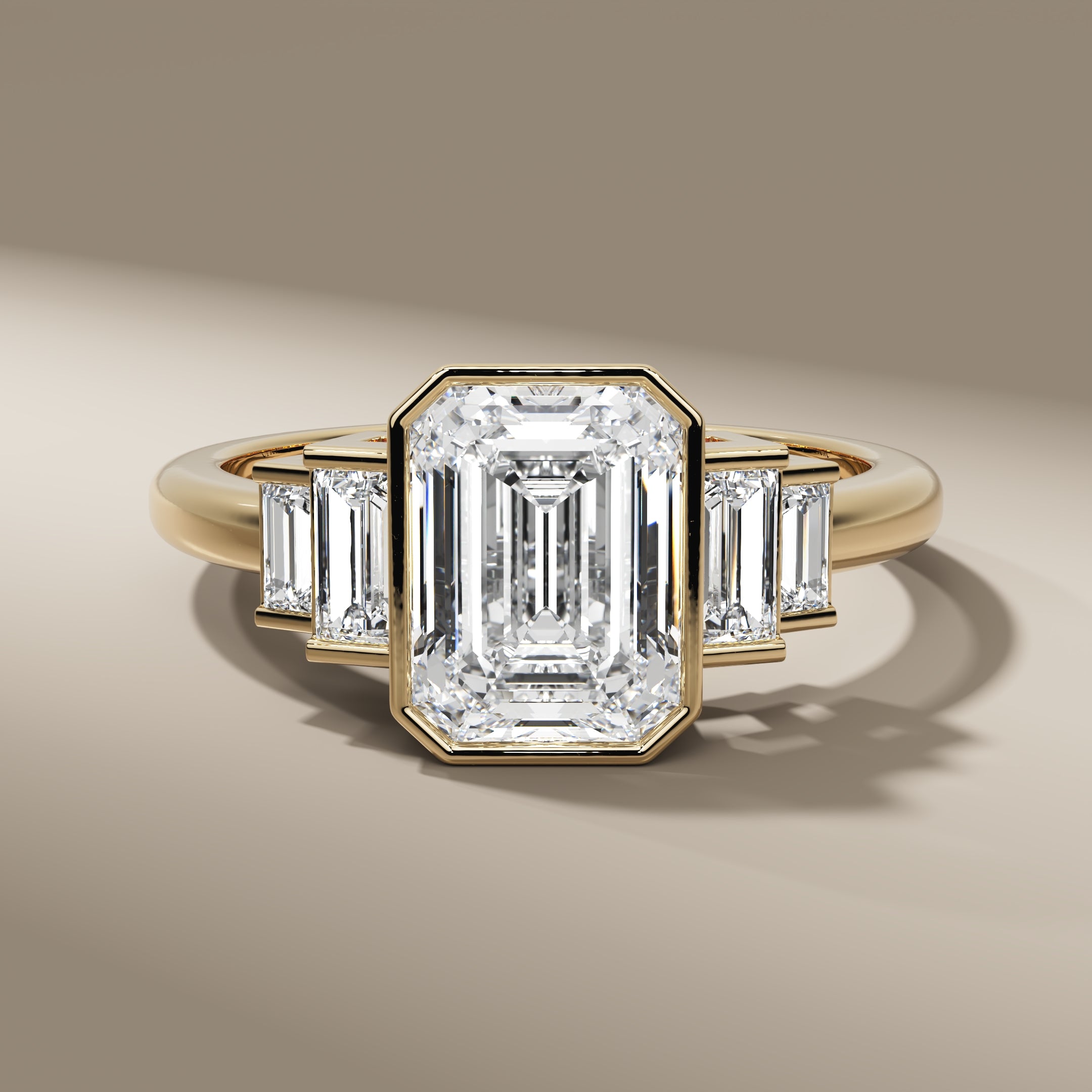 Vintage Style Emerald Five Stone Modern Luxury Statement Jewelry Piece For Her