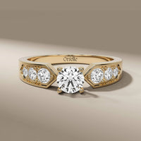 Vintage Inspired Round Cut Engagement Ring With Prong Setting