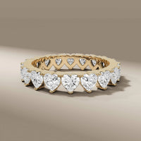 Full Eternity Heart Wedding Band With Yellow Gold
