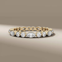 Lab Grown Diamond Marquise And Round Cut Wedding Band
