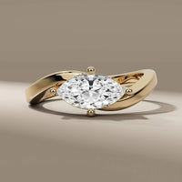 Yellow Gold East West Marquise Ring With Bypass Setting