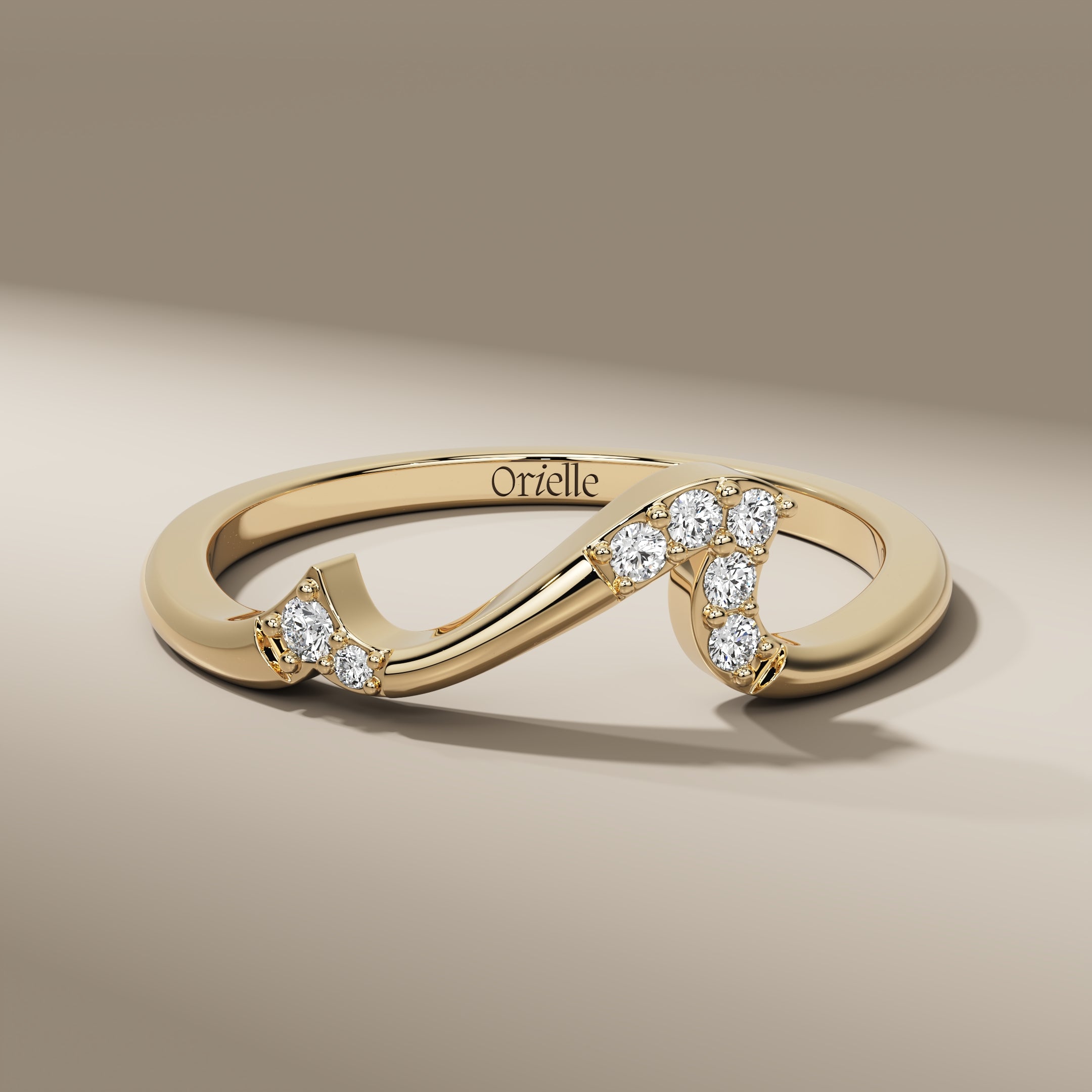 Round Cut Lab Grown Diamond Flush Set Wedding Band