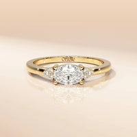 Oval Cut Moissanite Side Stone Promise Ring