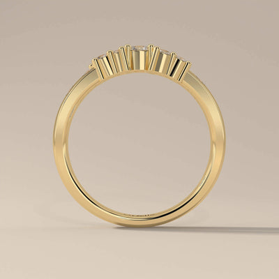 Elegant round cut moissanite band with designer craftsmanship
