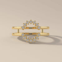 Unique Round Moissanite Halo Wedding Band