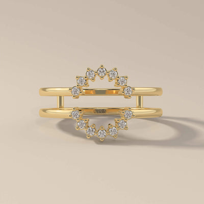 round wedding band with round moissanite stones
