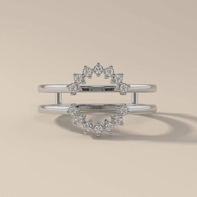 elegant round halo moissanite wedding band design
