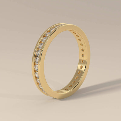 unique design channel set full eternity moissanite band
