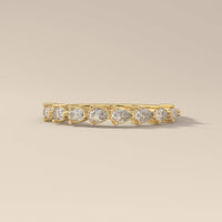 Shared Prong Half Eternity Pear Wedding Band
