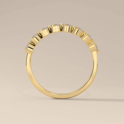 unique pear wedding band in minimalist design
