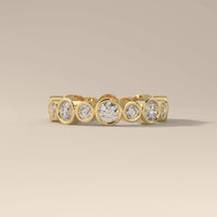 Round Cut Full Eternity Bezel Set Wedding Band
